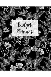 Budget Planner: Monthly Budget Journal, Weekly Expense Tracker, Bill Organizer, Finance Planner, Undated (Start Anytime) Black White Vintage Floral