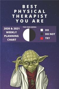 2020 & 2021 Two-Year Weekly Planner For Physical Therapist Gift - Funny Yoda Quote Appointment Book - Two Year Agenda Notebook