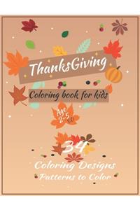 Thanksgiving Coloring Book For Kids Ages 2-5