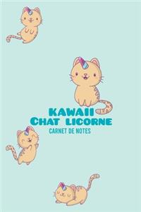 Chat-Licorne Carnet de Notes Kawaii