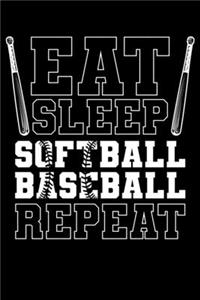 Eat Sleep Softball Baseball Repeat
