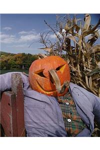 School Composition Book Farm Scarecrow Pumpkin Head 130 Pages
