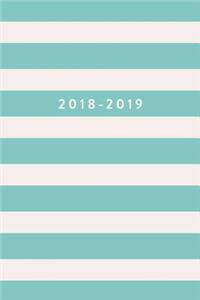 2018-2019: Daily Monthly & Weekly Academic Student Planner - 2018-2019, Mint Green Stripes, August 2018 - July 2019, 6" x 9"