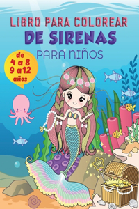 Libro para colorear de sirenas para niños de 9 a 12 años