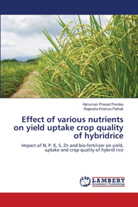 Effect of various nutrients on yield uptake crop quality of hybridrice