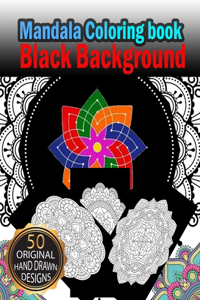 MANDALA Coloring Book Black Background