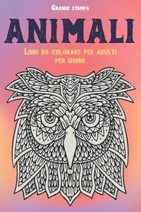 Libri da colorare per adulti per uomo - Grande stampa - Animali