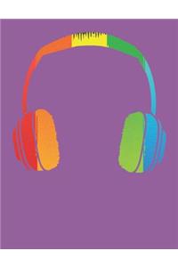 Music Journal 120 8.5x11 Pages of Blank Composition Notation Staff paper