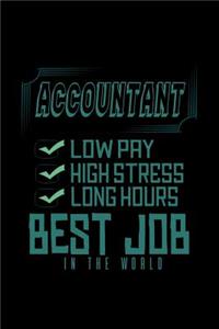 Accountant. low pay, high stress, long hours, best job in the world