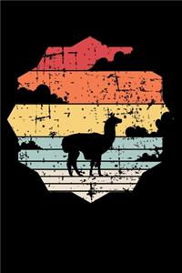 Retro vintage llama fans and farm animals lovers composition notebook