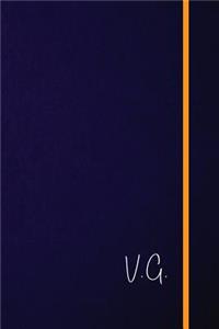 V.G.: Classic Monogram Lined Notebook Personalized With Two Initials - Matte Softcover Professional Style Paperback Journal Perfect Gift for Men and Women