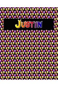 120 Page Handwriting Practice Book with Colorful Alien Cover Justin