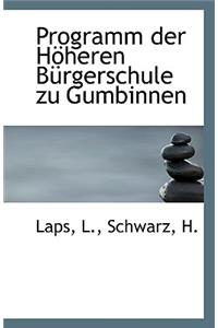 Programm Der Hoheren Burgerschule Zu Gumbinnen