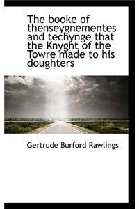 The Booke of Thenseygnementes and Techynge That the Knyght of the Towre Made to His Doughters