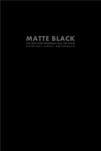 Matte Black Dot Grey Grid Notebook, 6x9, 100 Pages