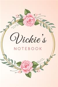 VICKIE'S Customized Floral Notebook / Journal 6x9 Ruled Lined 120 Pages School Degree Student Graduation university