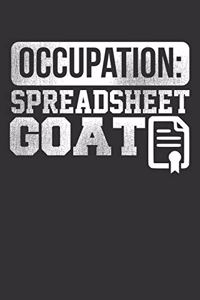 Occupation: Spreadsheet GOAT: Blank Lined Notebook