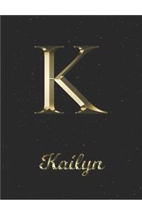 Kailyn: 1 Year Daily Planner (12 Months) - Yellow Gold Effect Letter K Initial First Name - 2020 - 2021 - 365 Pages for Planning - January 20 - December 20 