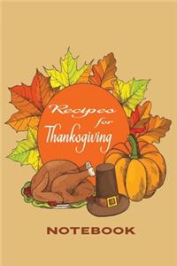 Recipes for Thanksgiving Notebook