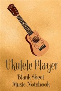 Ukulele Player Blank Sheet Music Notebook