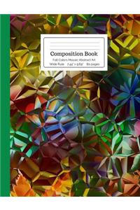 Composition Book Fall Colors Mosaic Abstract Art Wide Rule