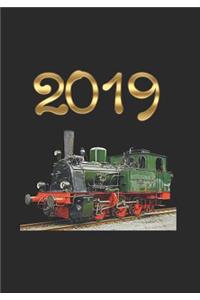 2019: Steam Engine Locomotive, Weekly Planner /Diary/Engagement Book. This 12 Month Diary Contains a Week Per Page Including Weekly To-Do Lists Plus 2019 Personal Goals, Pages for Your Own Notes, Inspirational Quotes, Contacts Lists and a Calendar