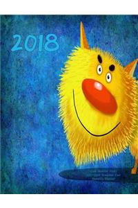 2018- Cute Monster Visits 2017-2018 Academic Year Monthly Planner