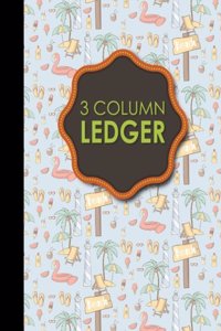 3 Column Ledger: Accounting Ledger, Accounting Journal Ledger, Bookkeeping Ledger Paper, Cute Beach Cover, 8.5 x 11, 100 pages