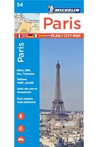Michelin Paris Street Map + Index Map 54