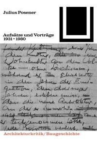 Aufsätze Und Vorträge 1931-1980