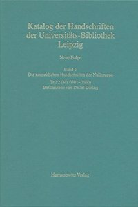 Katalog Der Handschriften Der Universitats-Bibliothek Leipzig