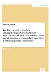 Die Unterschiede zwischen steuerpflichtigen wirtschaftlichen Geschäftsbetrieb und Zweckbetrieb eines gemeinnützigen Vereins und die steuerliche Behandlung dieser Teilbereiche