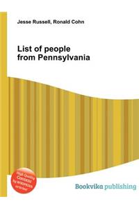 List of People from Pennsylvania