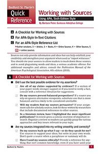 Working with Sources Using Apa, Sixth Edition Style