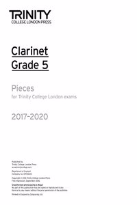 Trinity College London: Clarinet Exam Pieces Grade Grade 5 2017 - 2020 (part only)