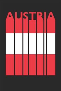 Vintage Austria Notebook - Retro Austria Planner - Austrian Flag Diary - Austria Travel Journal