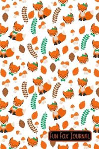 Fun Fox Journal: 6 x 9 Cute Red Fox Themed Journal Wide Ruled Notebook For All Your Home, School And Business Note Needs