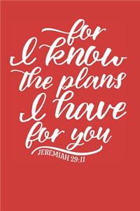 JEREMIAH 29 11 For I Know the Plans I Have For You