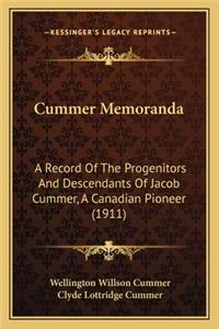 Cummer Memoranda