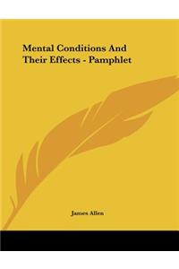 Mental Conditions And Their Effects - Pamphlet