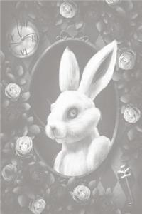 Alice in Wonderland Pastel Modern Journal - Inwards White Rabbit (Grey)