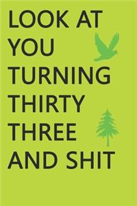 Look at You Turning Thirty-Three and Shit Notebook Birthday Gift: Lined Notebook/ Journal Gifts,120 pages, 6×9, Soft Cover, Matte Finish