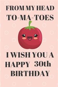 FROM MY HEAD TO-MA-TOES I WISH YOU A HAPPY30th Birthday