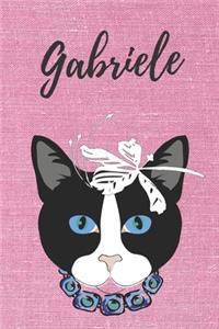 Gabriele Notizbuch Katze / Malbuch / Tagebuch / Journal / DIN A5 / Geschenk: ndividuelles personalisiertes blanko Mädchen & Frauen Namen Notizbuch, ... Weihnachts & Geburtstags Geschenk für Frauen.