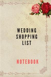 Wedding shopping list notebook ideal for wedding shopping essentials and your Planning of wedding
