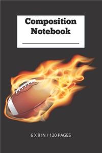 Composition Notebook - Flaming Football