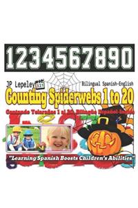 Counting Spiderwebs 1 to 20. Bilingual Spanish-English