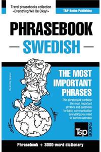 English-Swedish phrasebook and 3000-word topical vocabulary