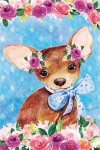 Bullet Journal Notebook for Dog Lovers Chihuahua Puppy in Flowers 4