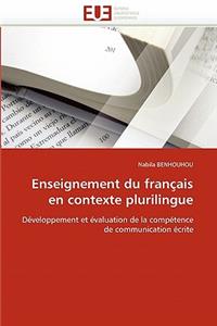 Enseignement Du Fran�ais En Contexte Plurilingue